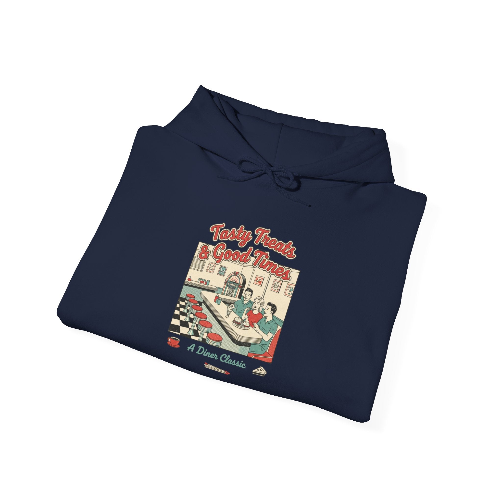 Diner Matchbook Graphic Hoodie | vintage ephemera art, retro micro ad print