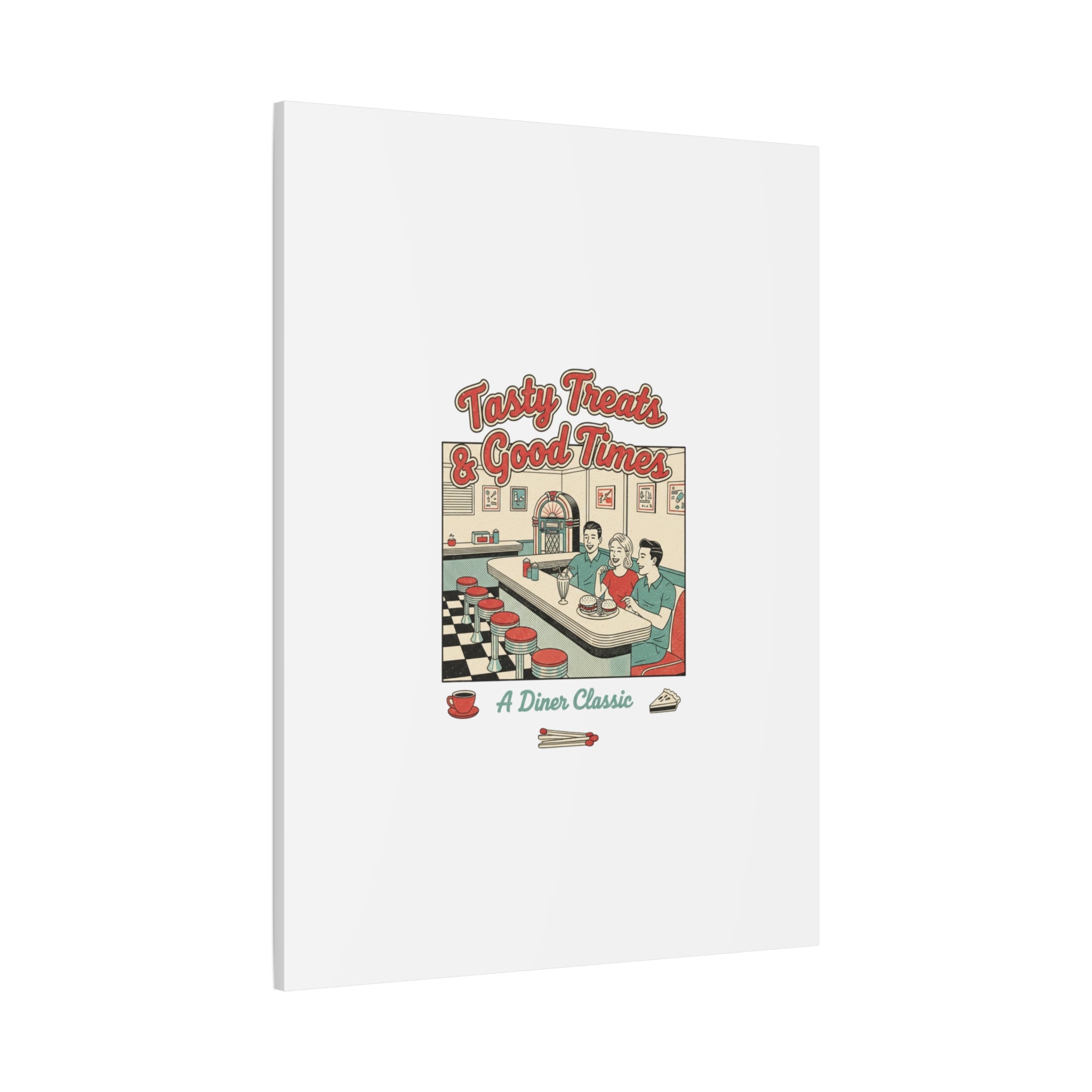 Diner Matchbook Ephemera Canvas | Vintage Americana diner print, retro micro ad art
