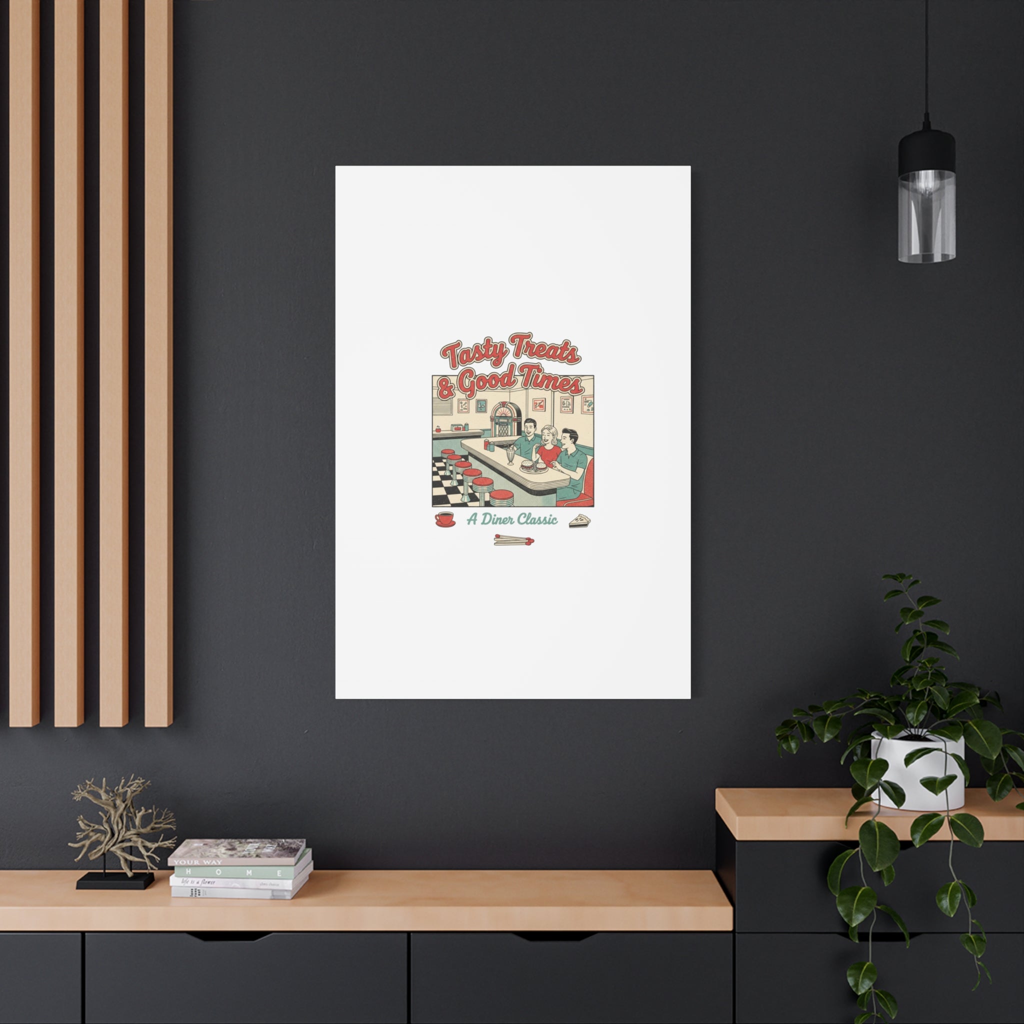 Diner Matchbook Ephemera Canvas | Vintage Americana diner print, retro micro ad art