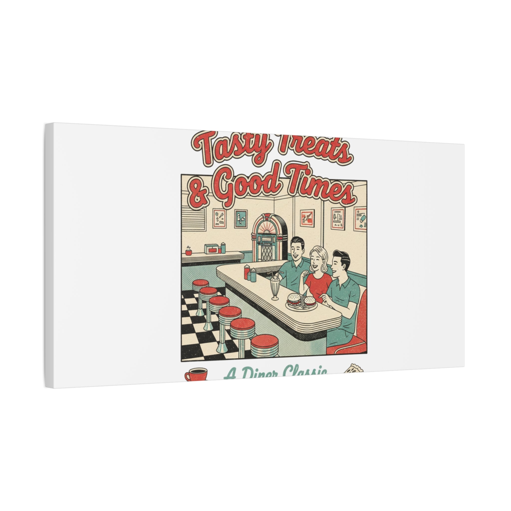 Diner Matchbook Ephemera Canvas | Vintage Americana diner print, retro micro ad art