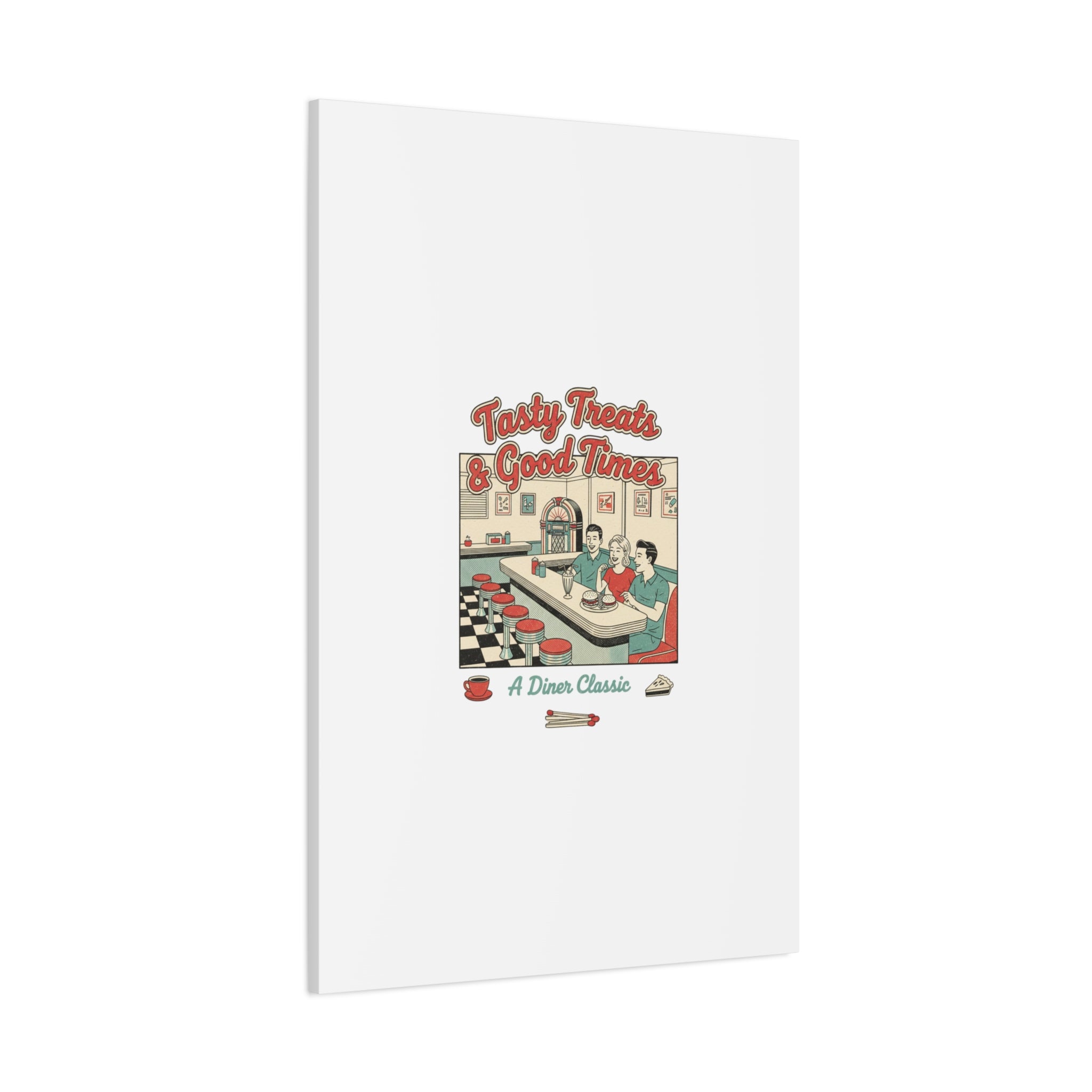Diner Matchbook Ephemera Canvas | Vintage Americana diner print, retro micro ad art