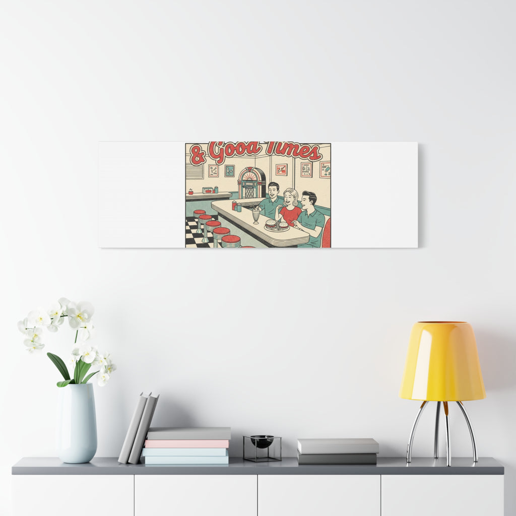 Diner Matchbook Ephemera Canvas | Vintage Americana diner print, retro micro ad art