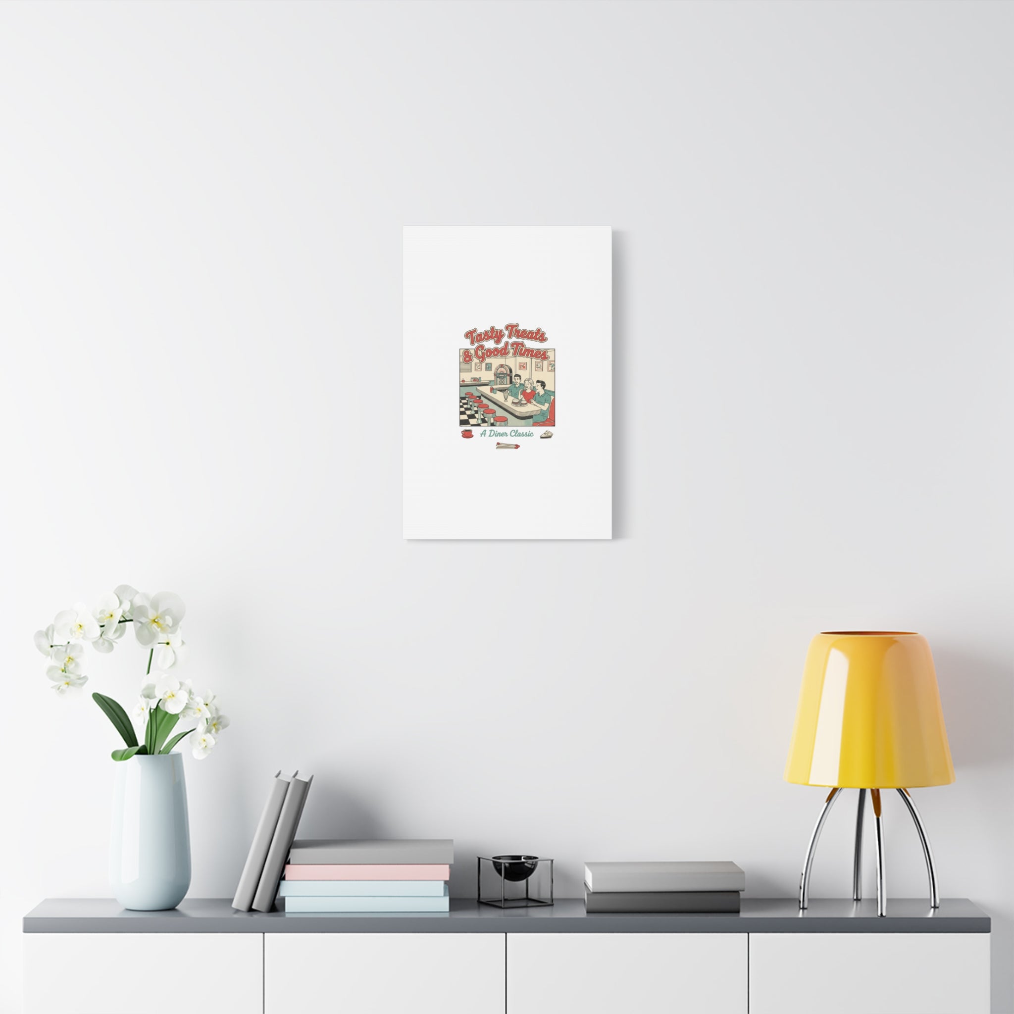 Diner Matchbook Ephemera Canvas | Vintage Americana diner print, retro micro ad art