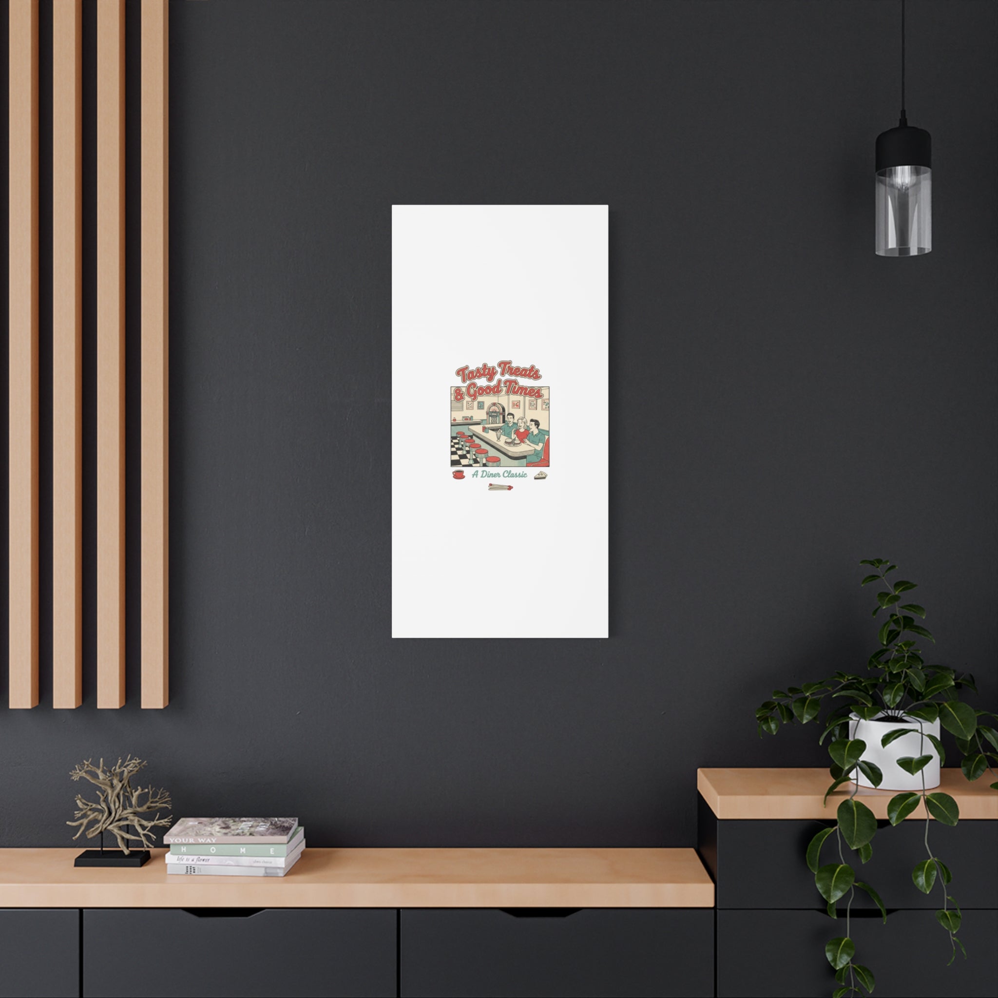 Diner Matchbook Ephemera Canvas | Vintage Americana diner print, retro micro ad art