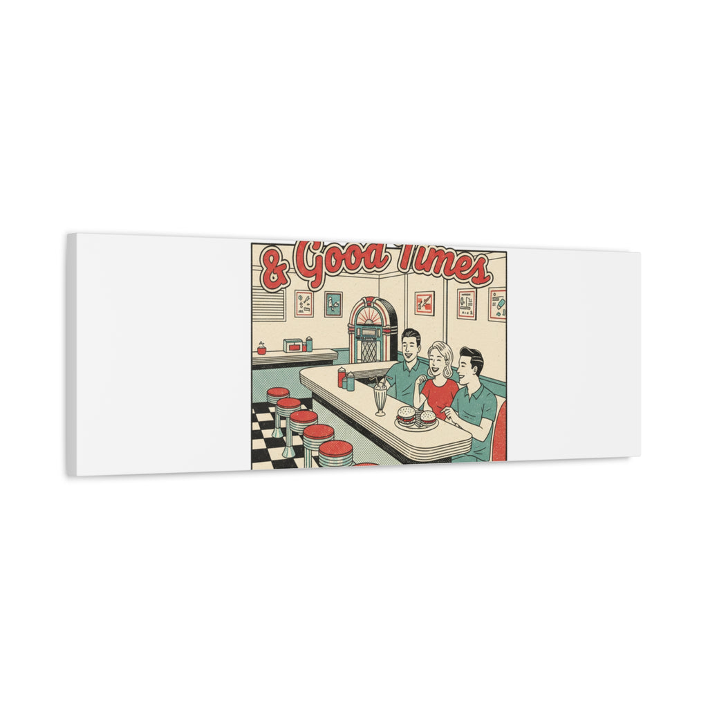 Diner Matchbook Ephemera Canvas | Vintage Americana diner print, retro micro ad art