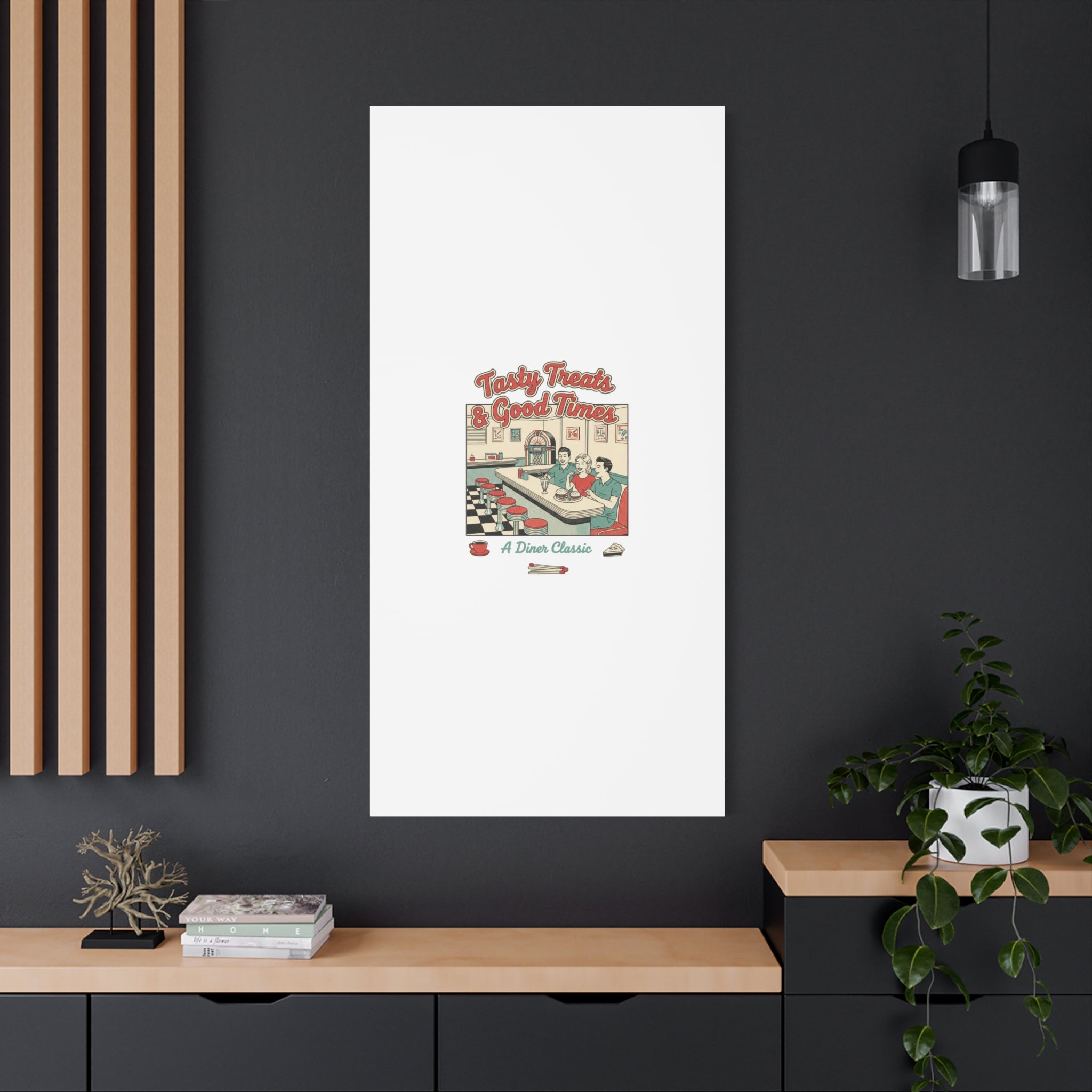 Diner Matchbook Ephemera Canvas | Vintage Americana diner print, retro micro ad art