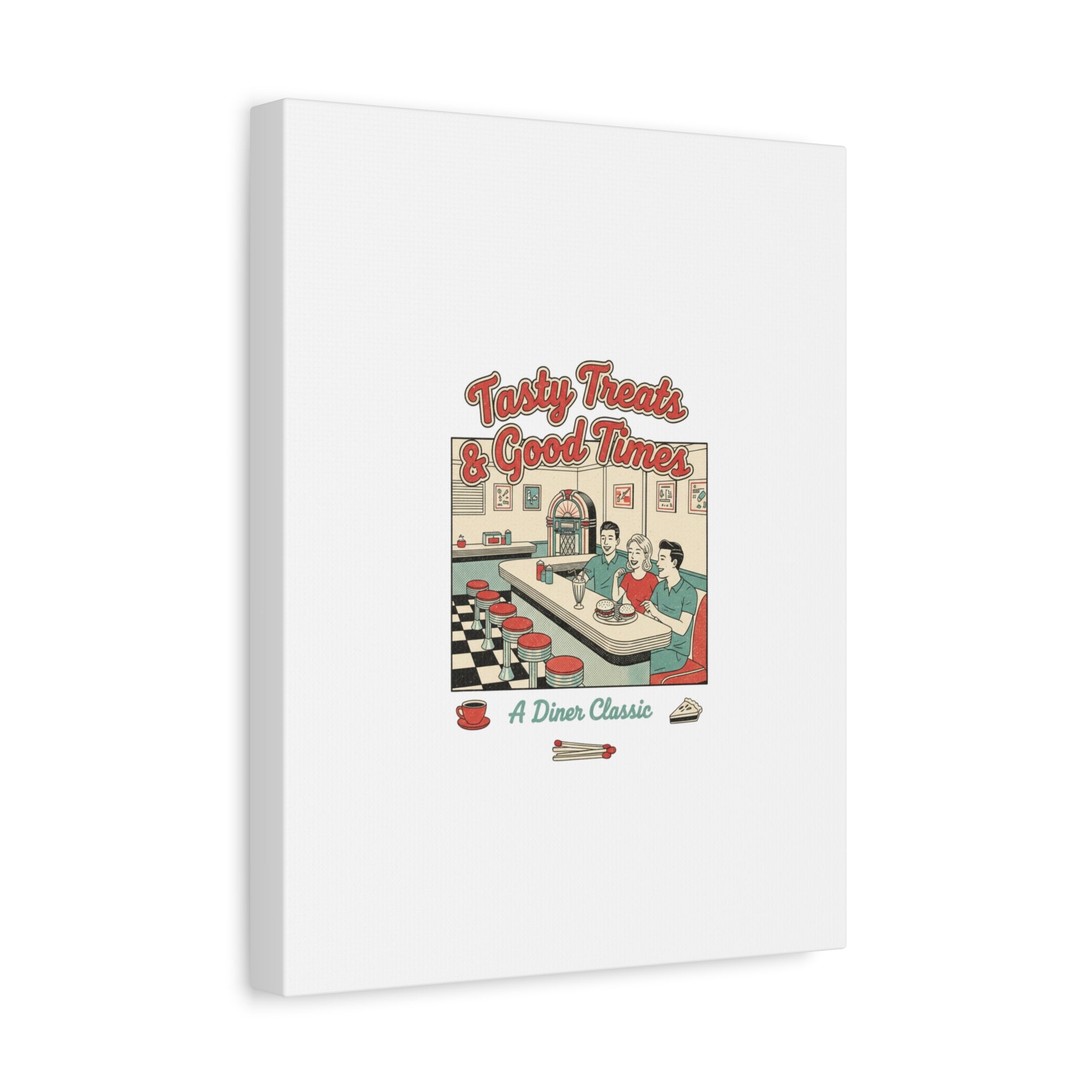 Diner Matchbook Ephemera Canvas | Vintage Americana diner print, retro micro ad art