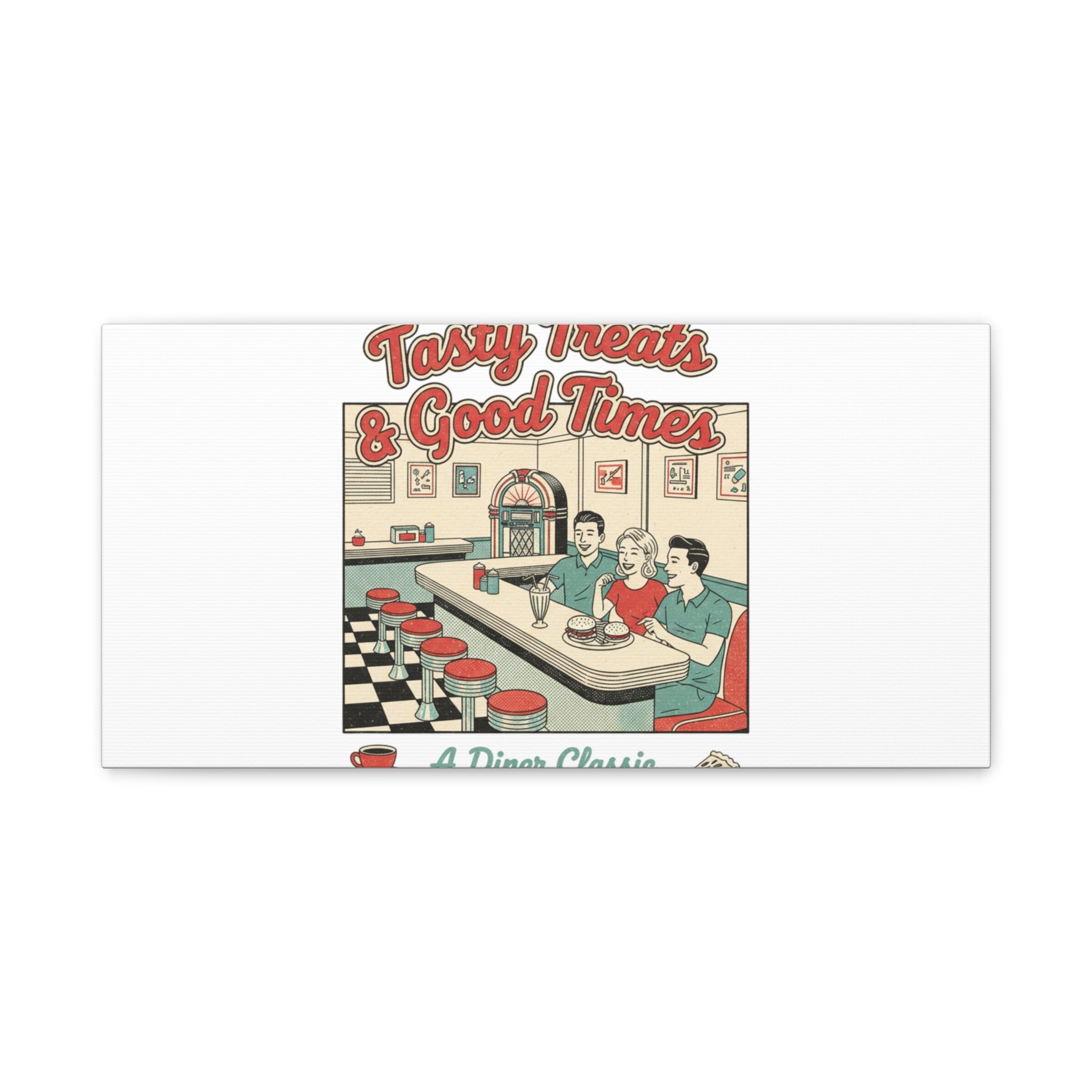 Diner Matchbook Ephemera Canvas | Vintage Americana diner print, retro micro ad art