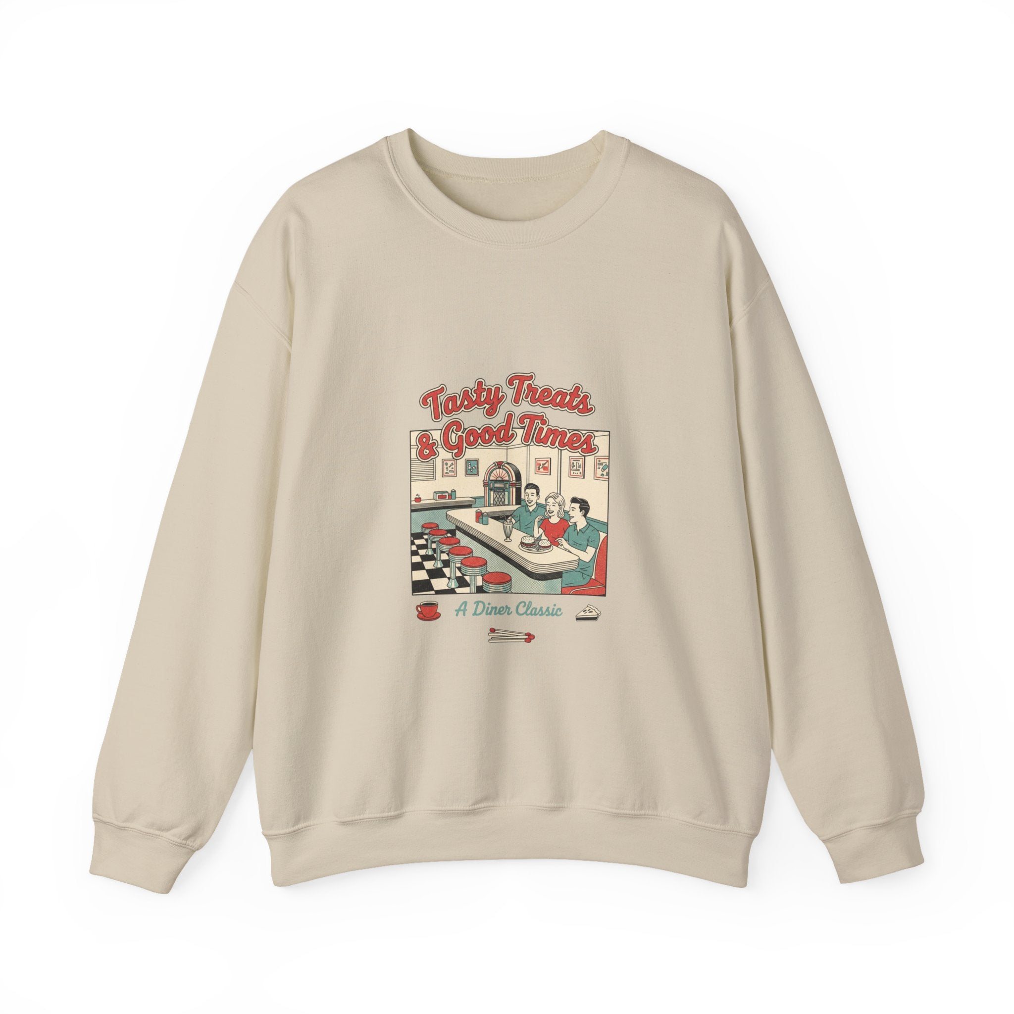 Diner Matchbook Graphic Sweatshirt | Vintage Ephemera Art, Retro Micro Ad Print