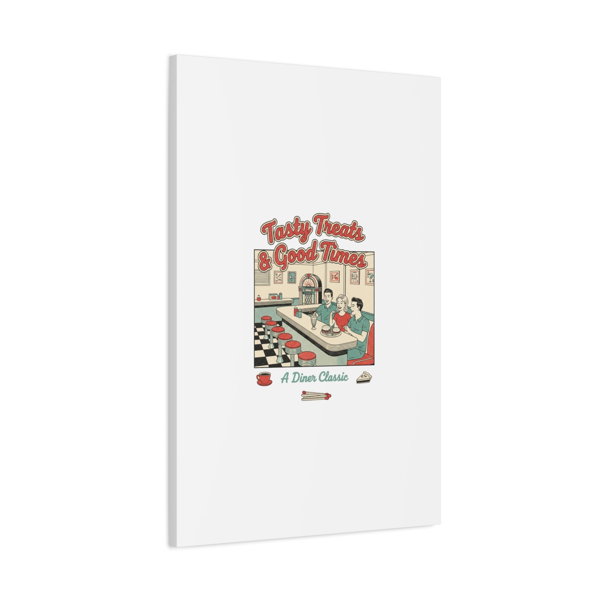 Diner Matchbook Ephemera Canvas | Vintage Americana diner print, retro micro ad art