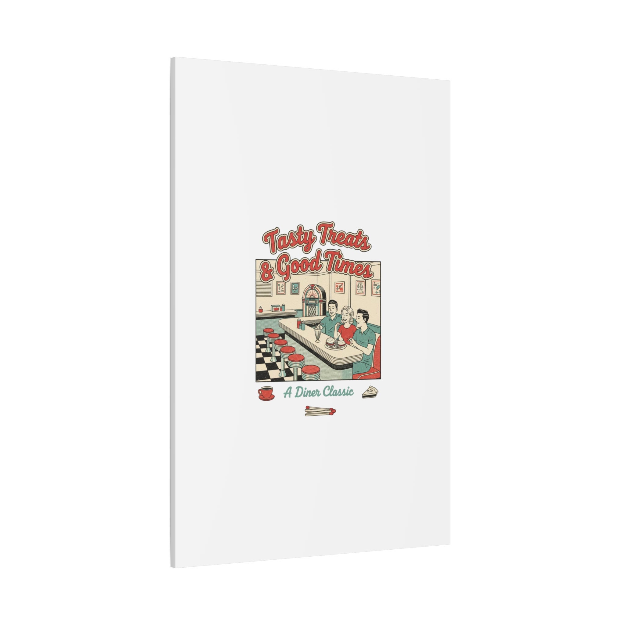Diner Matchbook Ephemera Canvas | Vintage Americana diner print, retro micro ad art