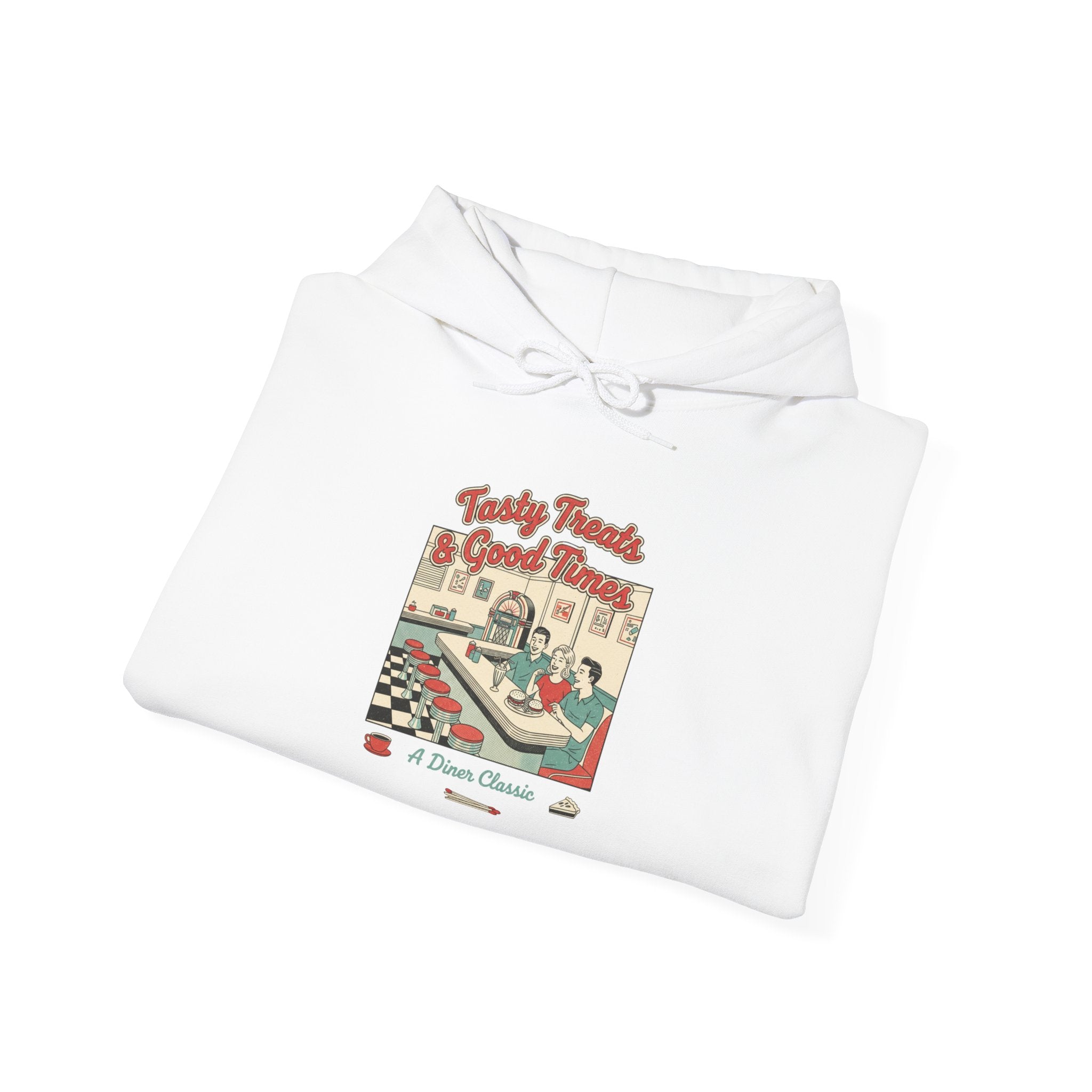 Diner Matchbook Graphic Hoodie | vintage ephemera art, retro micro ad print