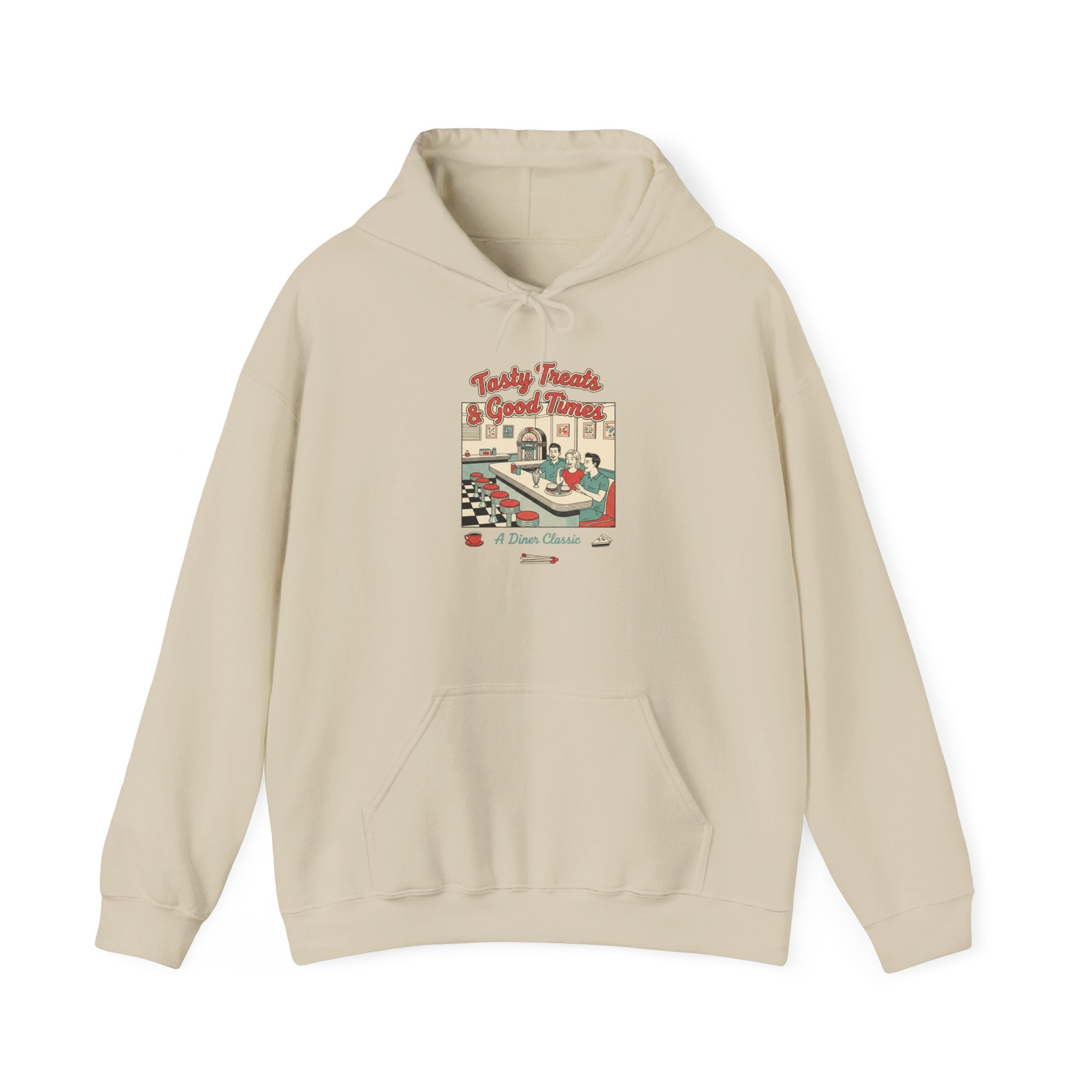 Diner Matchbook Graphic Hoodie | vintage ephemera art, retro micro ad print
