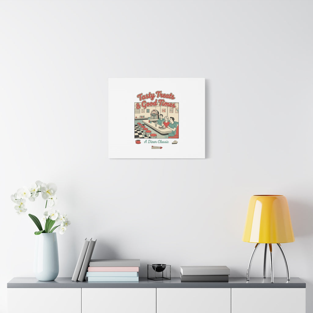 Diner Matchbook Ephemera Canvas | Vintage Americana diner print, retro micro ad art